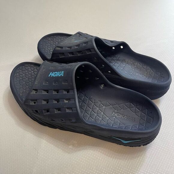 Hoka One One Ora Recovery Navy Blue Sandals Slides Size 13M - Picture 11 of 16